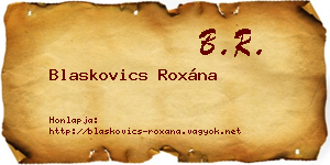 Blaskovics Roxána névjegykártya