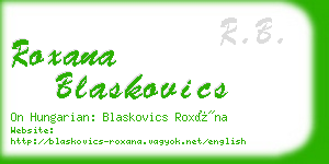 roxana blaskovics business card